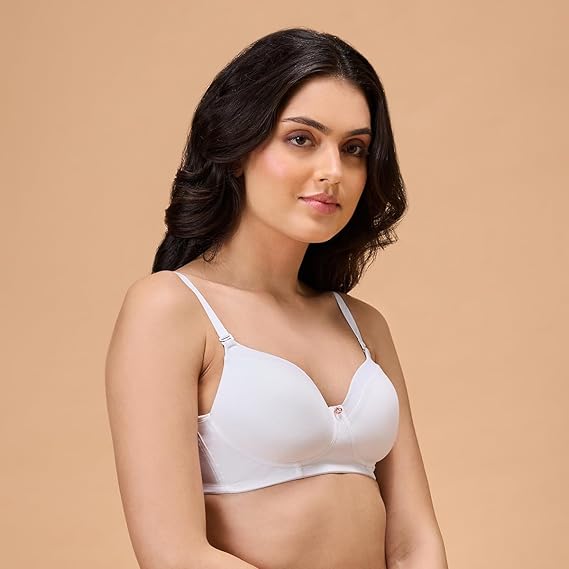 NYKD Women’s Cotton Blend Wire-Free Casual Padded T-Shirt Bra